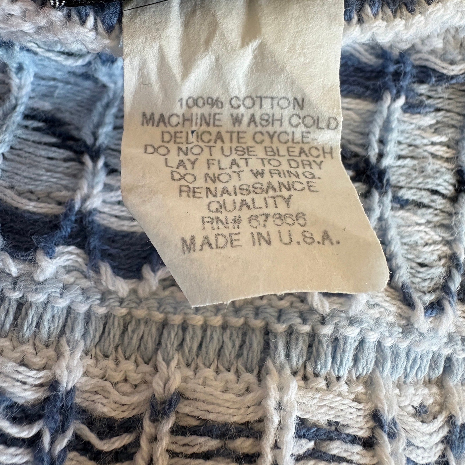 Retro Blue Striped Sweater Vest Cardigan - Women's Size XXL