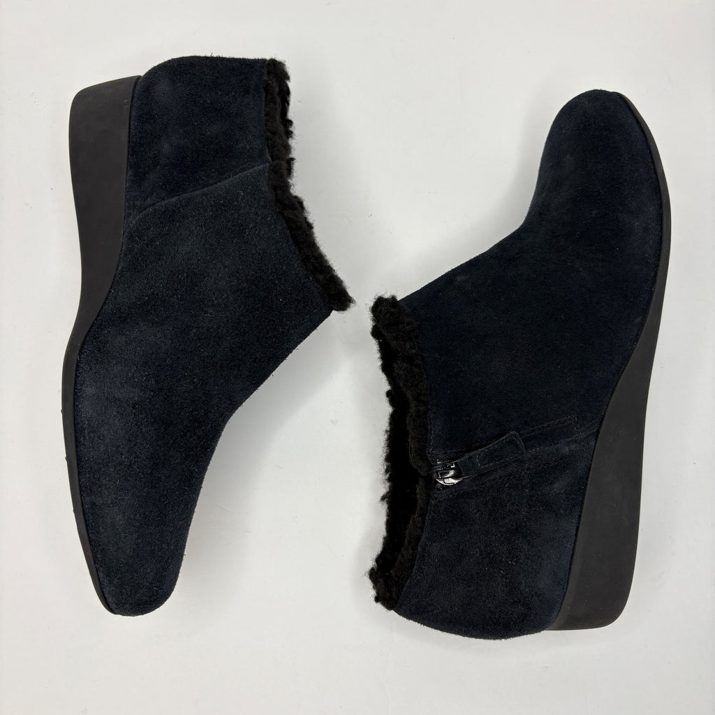 Cole Haan Faux Fur Lined Waterproof Ankle Wedge Booties - Women's Size 10B