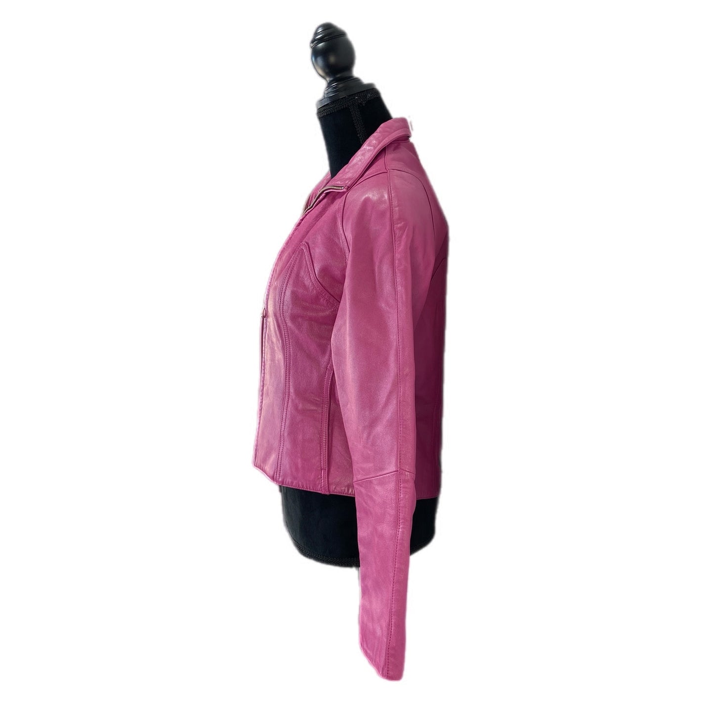 Wilsons Limited Edition Y2K Pink Leather Biker Jacket - Women's Size S