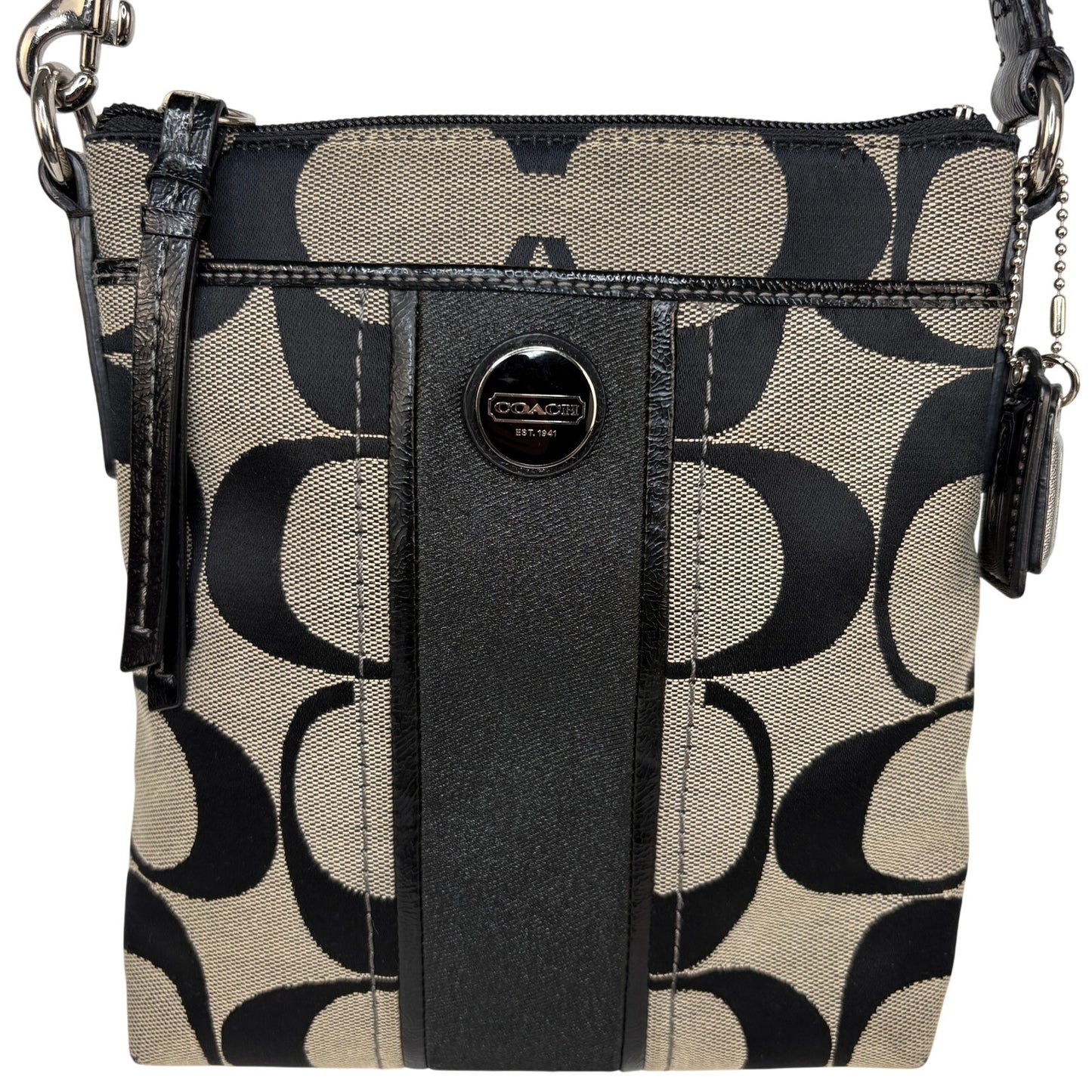 Coach Sutton Signature Swingpack Black Crossbody Purse