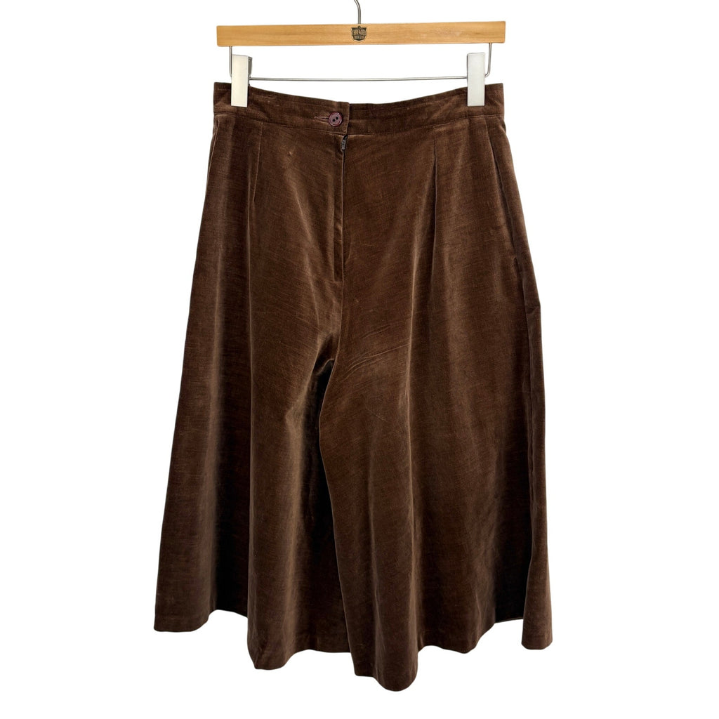 Vintage 70s Brown Velveteen Gaucho Pants | Boho Wide Leg Trousers | Threaded Social Club