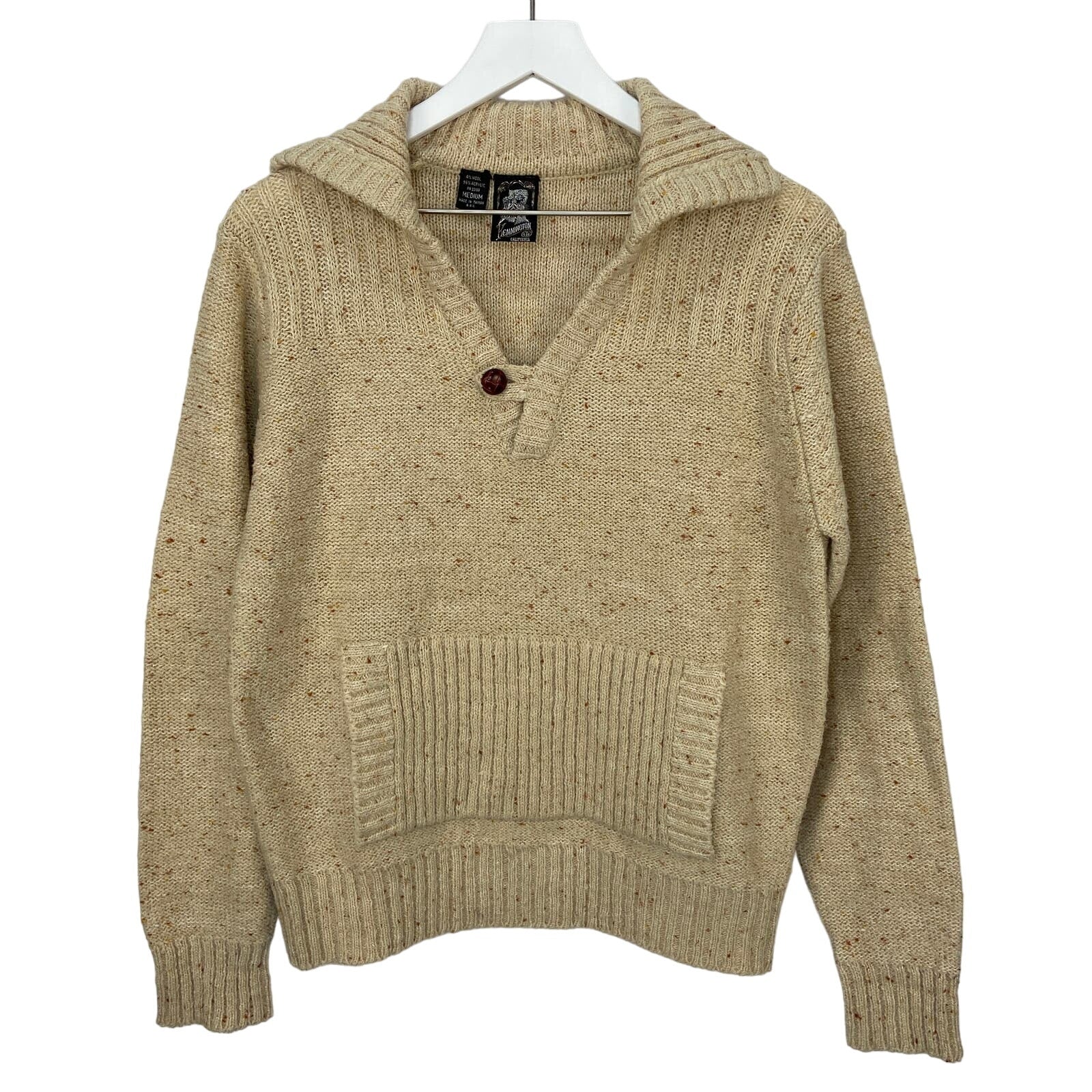 Vintage 70s 80s Kennington Henley Kangaroo Pocket Sweater - Men's M