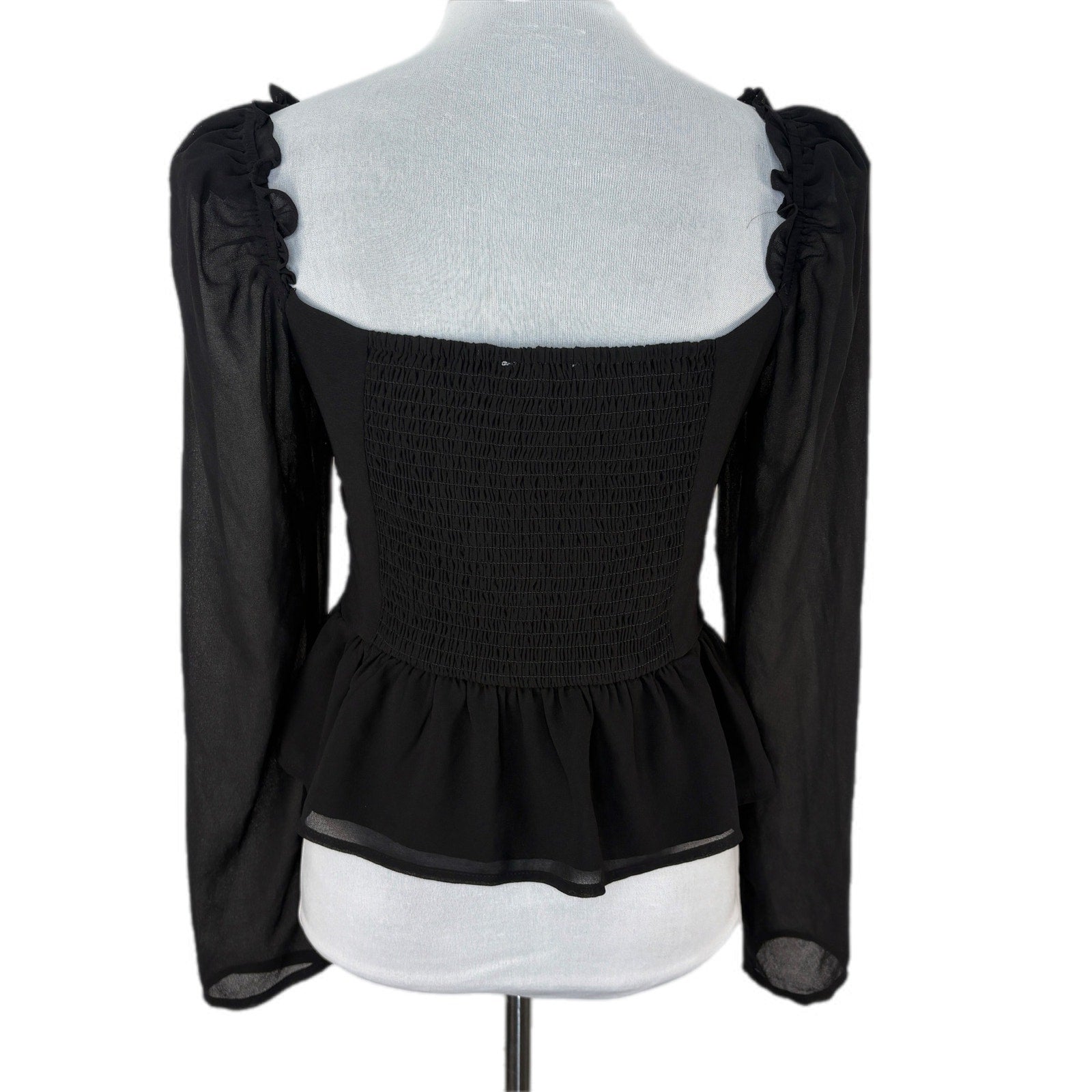 ASTR The Label Black Off Shoulder Long Sleeve Crop Top - Women's Size M