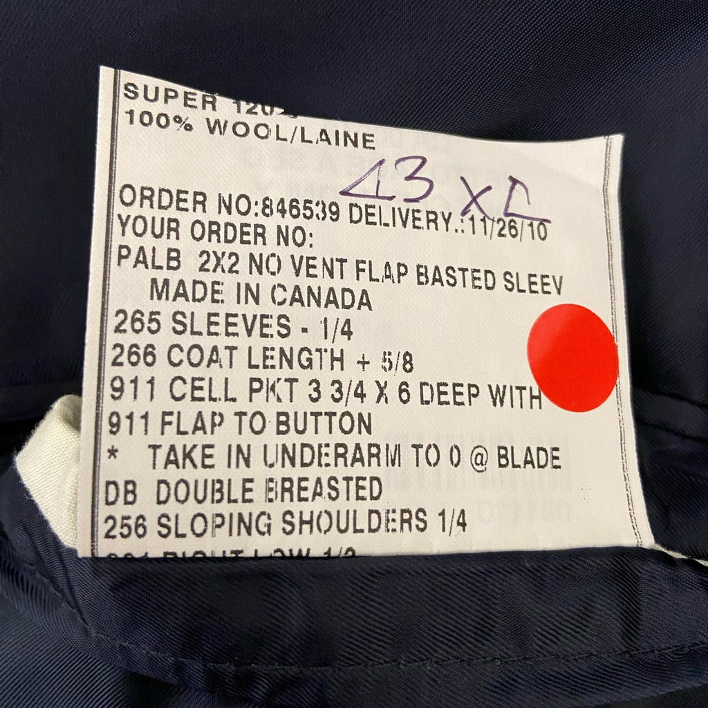 Carl Sterr Blue Pinstripe Wide Peak Collar Double Breasted Jacket - Men's 43XL