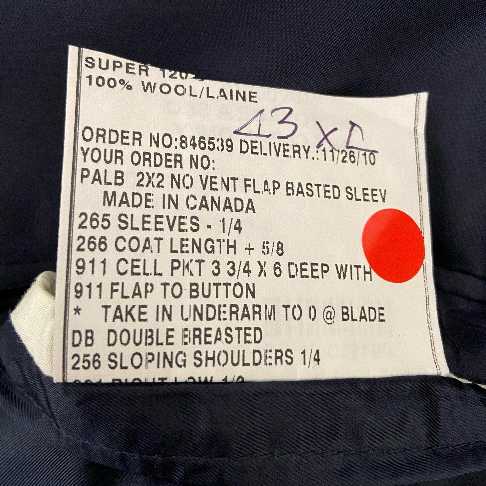 Carl Sterr Blue Pinstripe Wide Peak Collar Double Breasted Jacket - Men's 43XL