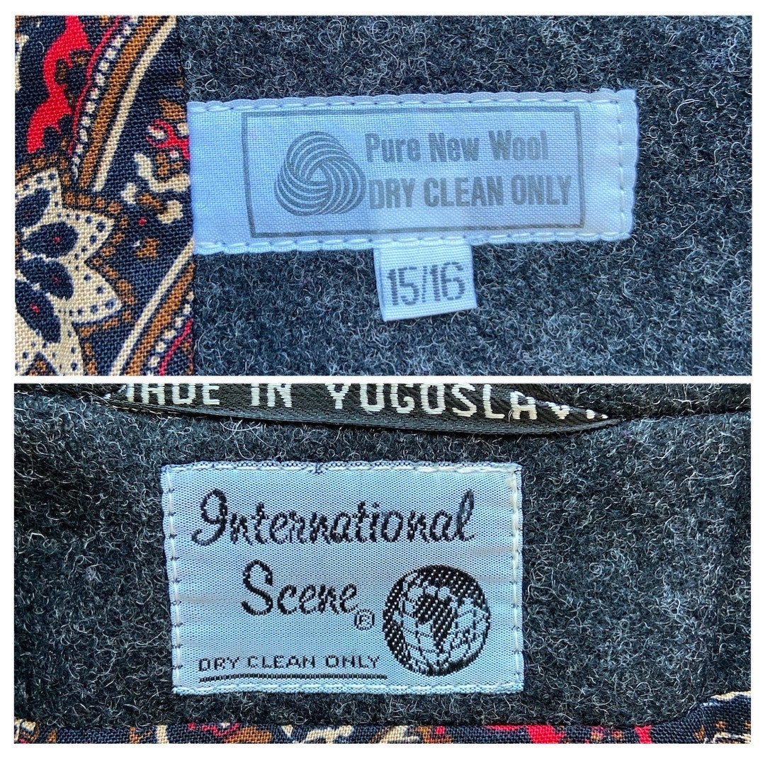 Vintage Wool Oversized Winter Jacket - Women's Size 15/16