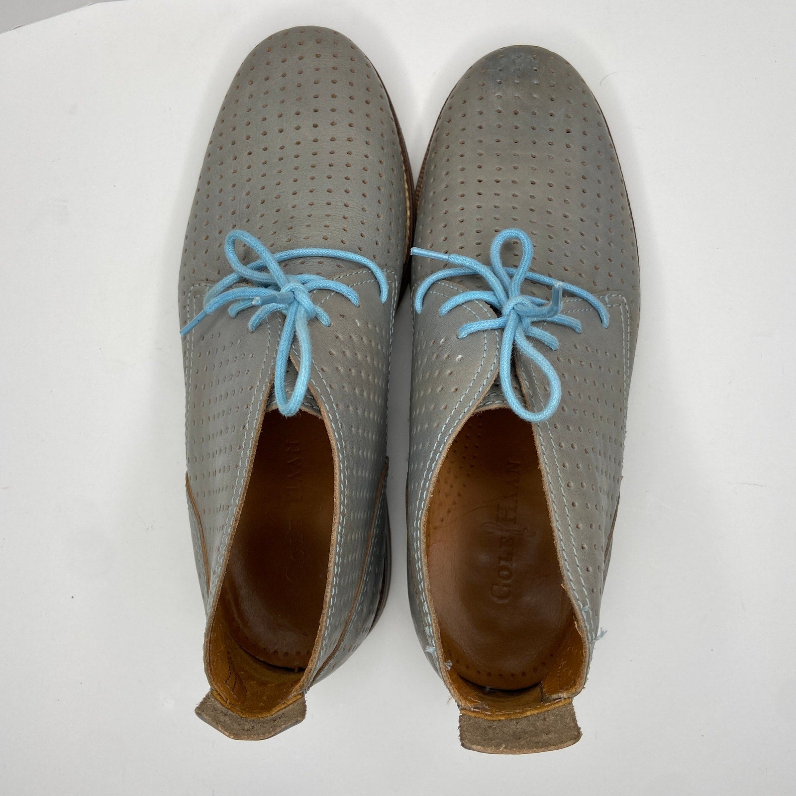 Cole Haan Air Charles Ashley Blue Perforated Boots - Men's Size 9