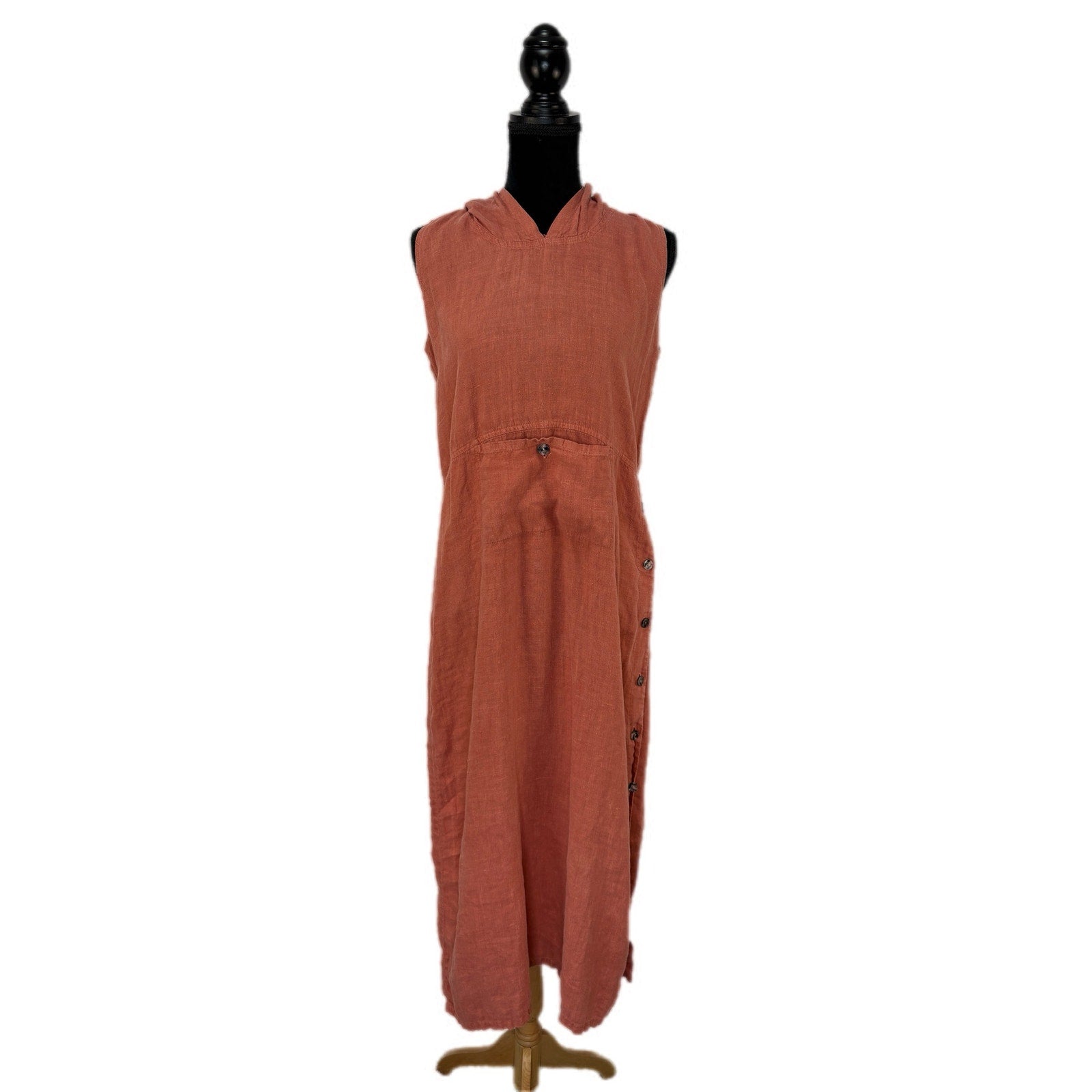 TomTom Linen Hooded Sleeveless Dress - Women's Size M