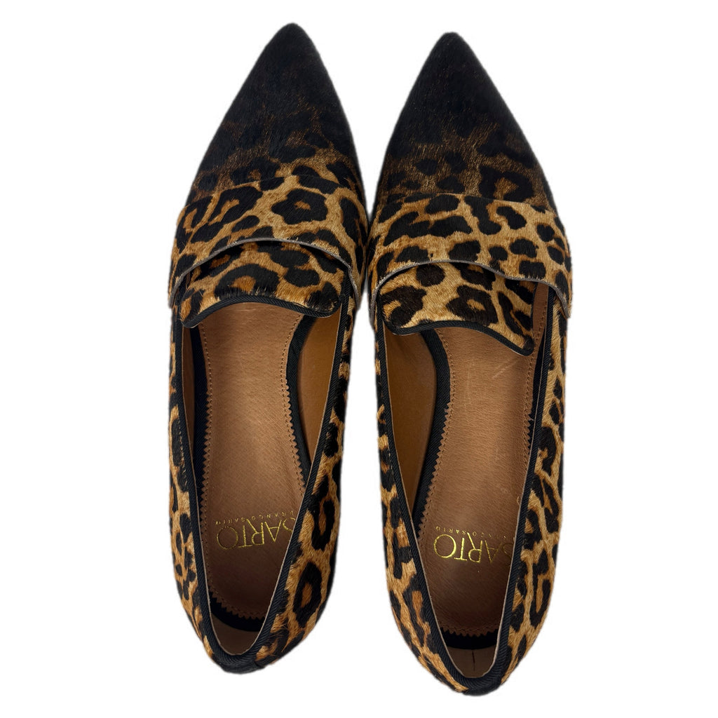 Franco Sarto Cow Hair Dyed Animal Print Pointed Loafers - Women's Size 8