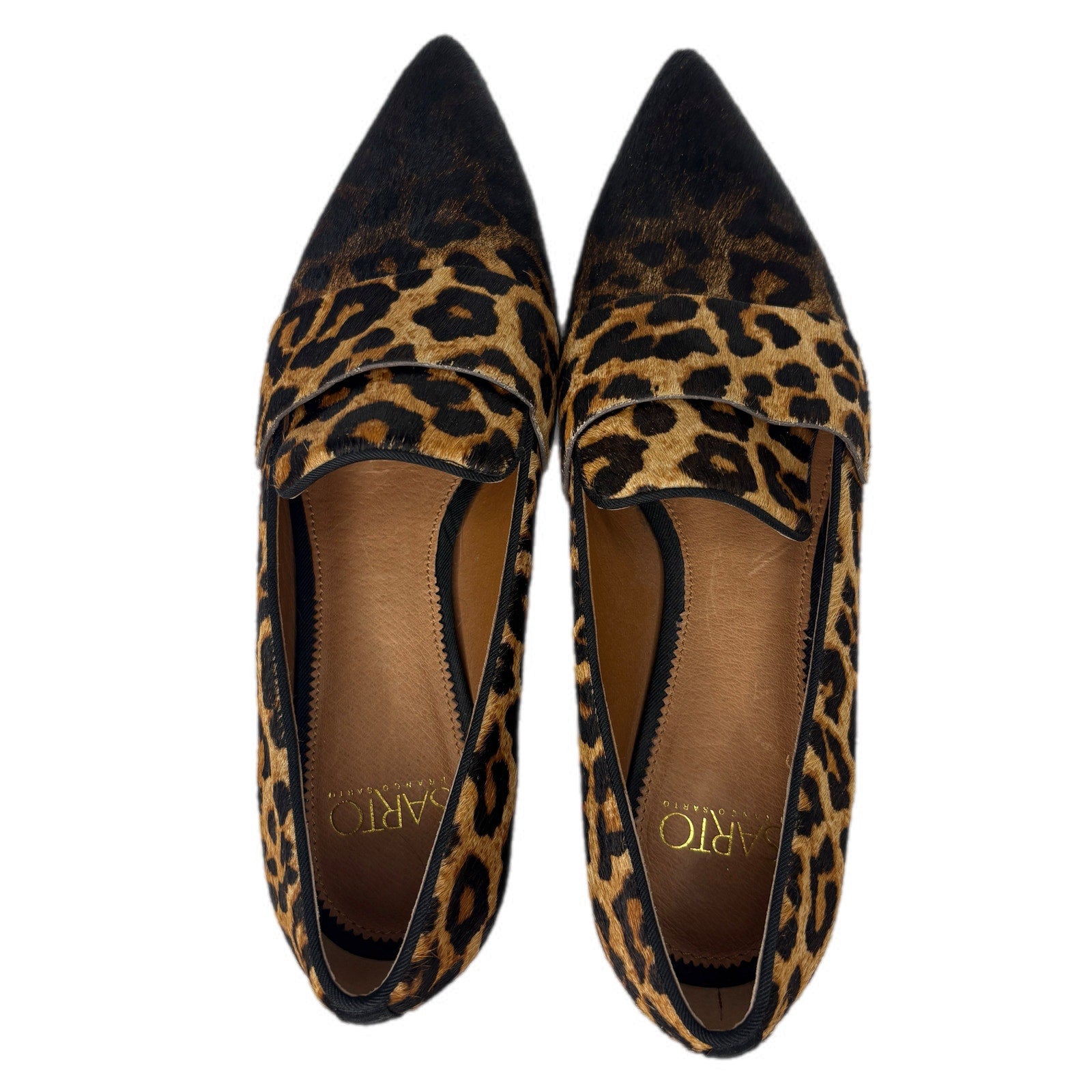 Franco Sarto Cow Hair Dyed Animal Print Pointed Loafers - Women's Size 8