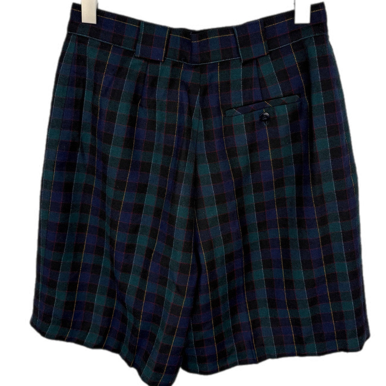 Vintage Wool Plaid Shorts | High Waist Preppy Style | Threaded Social Club