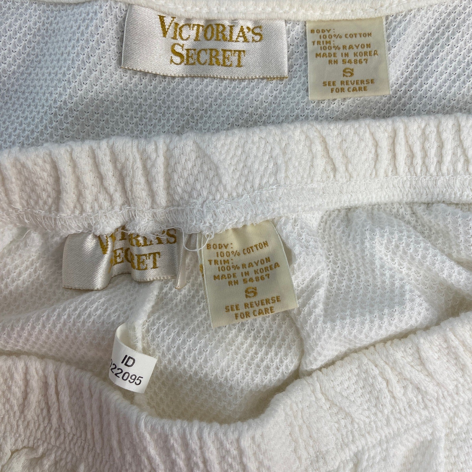 Vintage Gold Label Victoria's Secret Waffle Knit Pajama Set - Women's Size Small