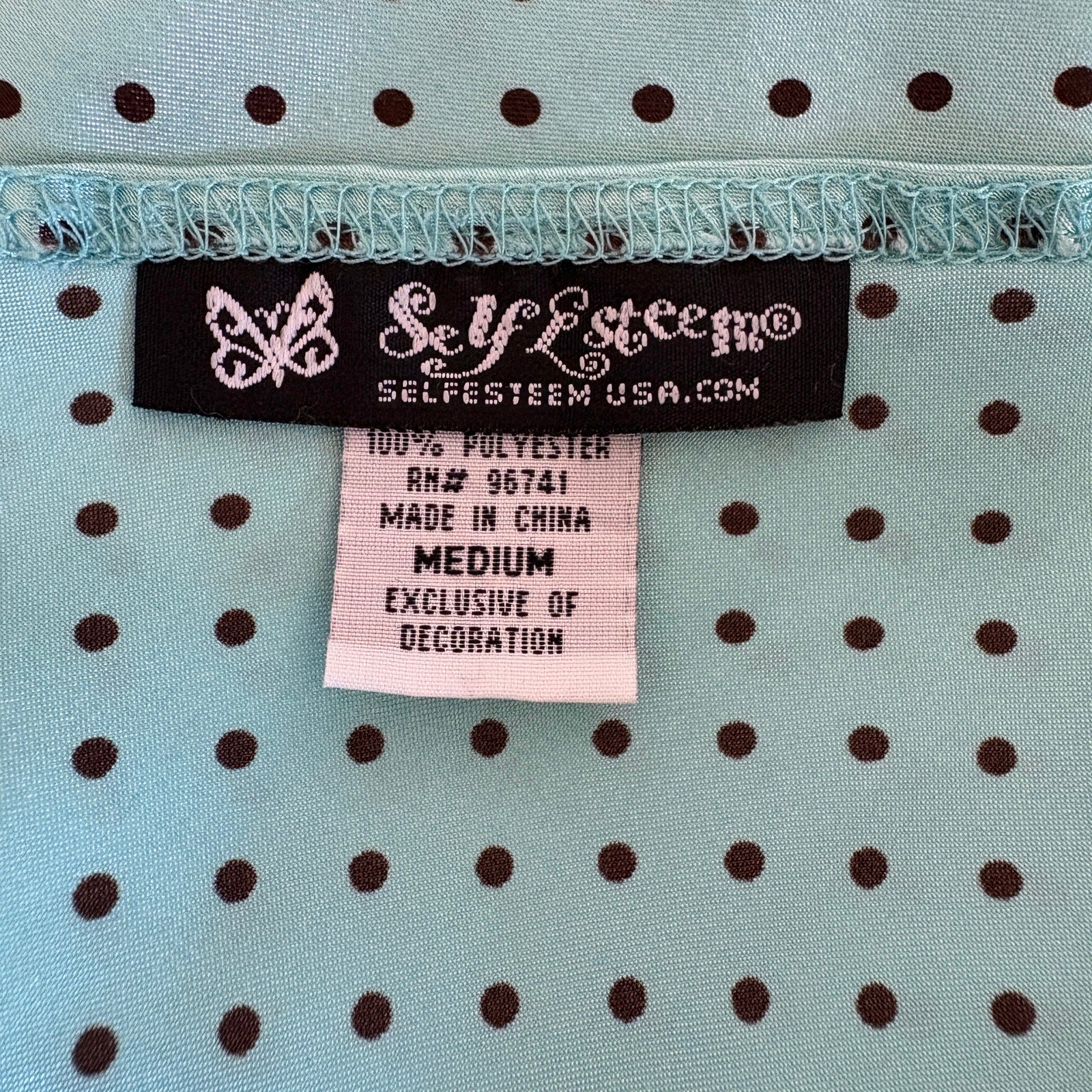 Y2K Satin Mint Green Brown Polka Dot Lace Trim Tank - Women's M