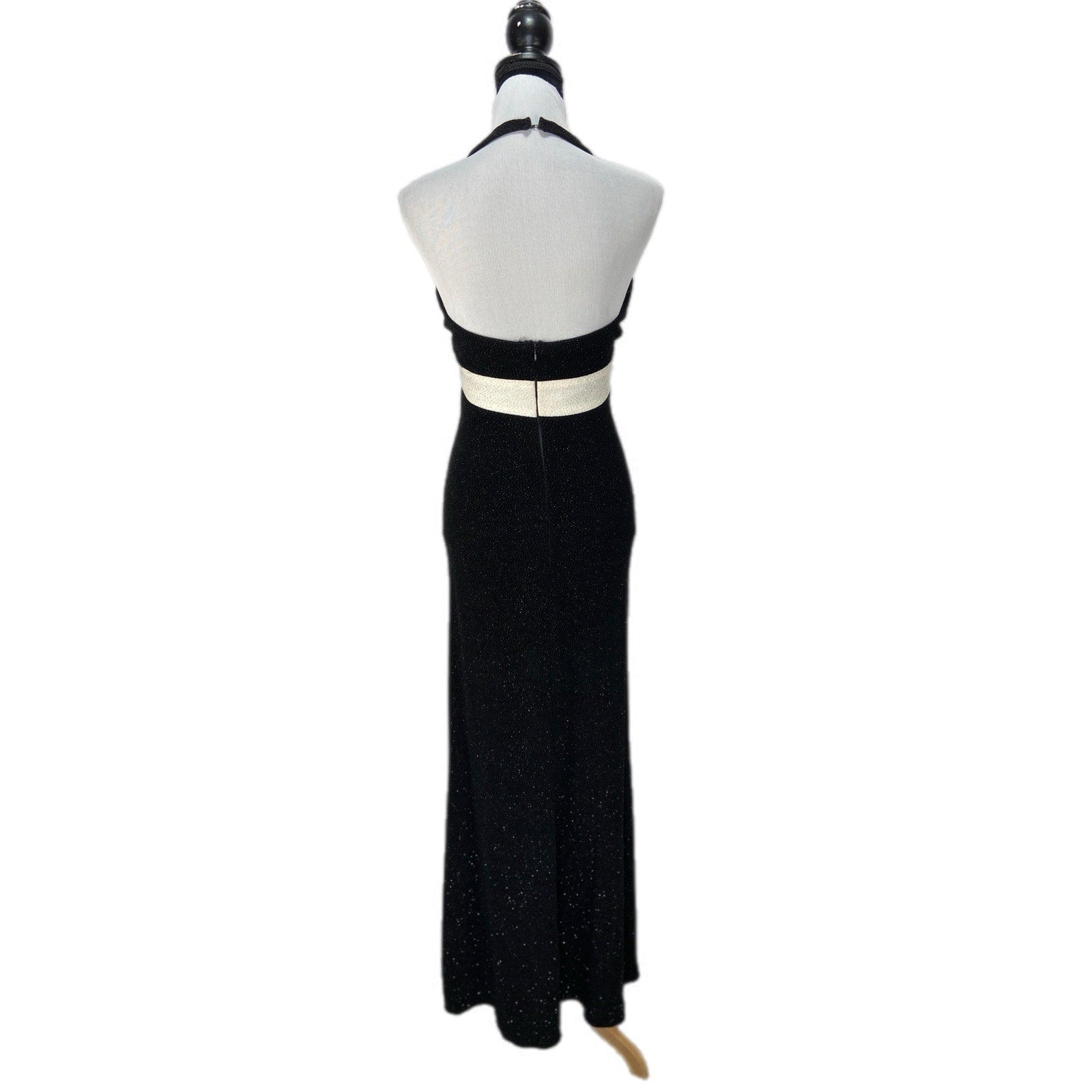 American Vintage Sparkly Jeweled Halter Maxi Formal Dress - Women's Size 7