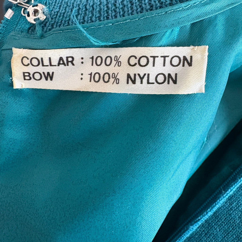 Vintage Wool Teal Knit Dress - Women's Size 4