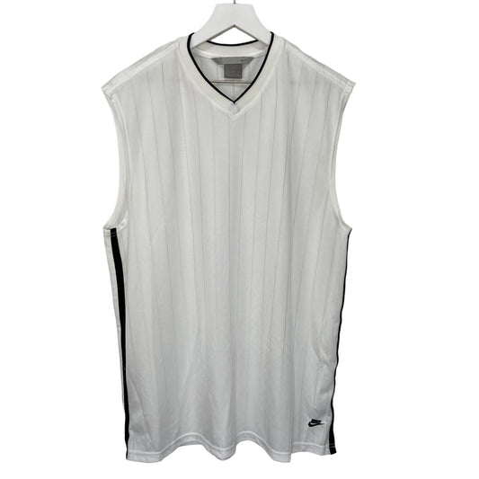 Y2K Nike White Ribbed Sleeveless Jersey - Men's Size XL