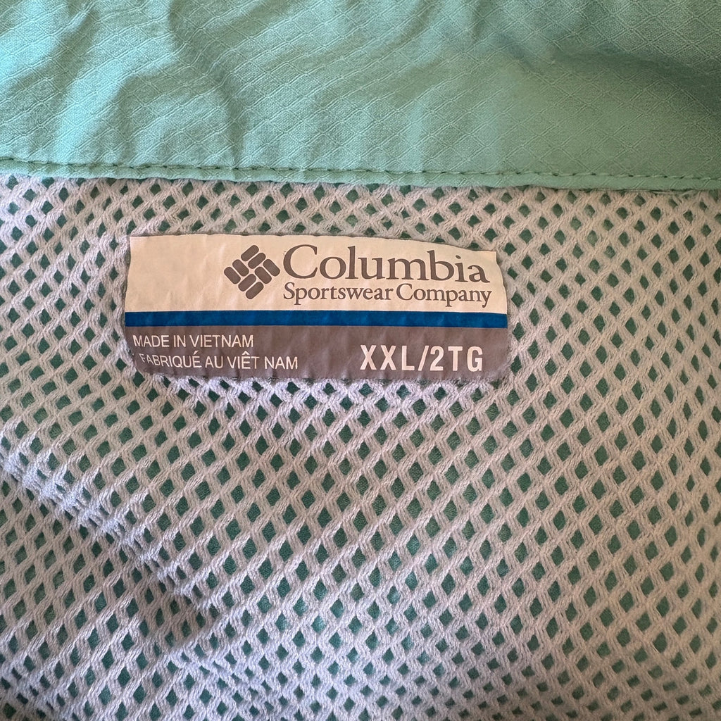 Columbia PFG Sea Green Short Sleeve Button Up Shirt - Men's Size XXL