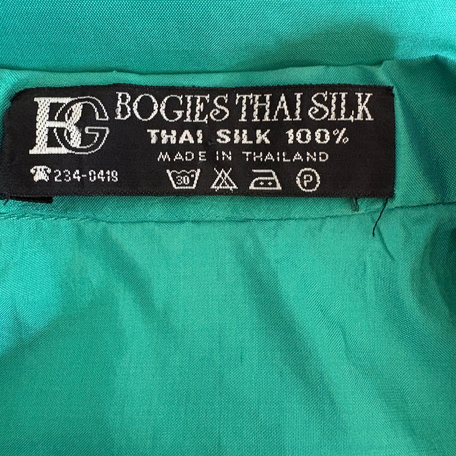 Bogies Thai Silk Green Shirt Dress Matching Belt - Women's Size Small