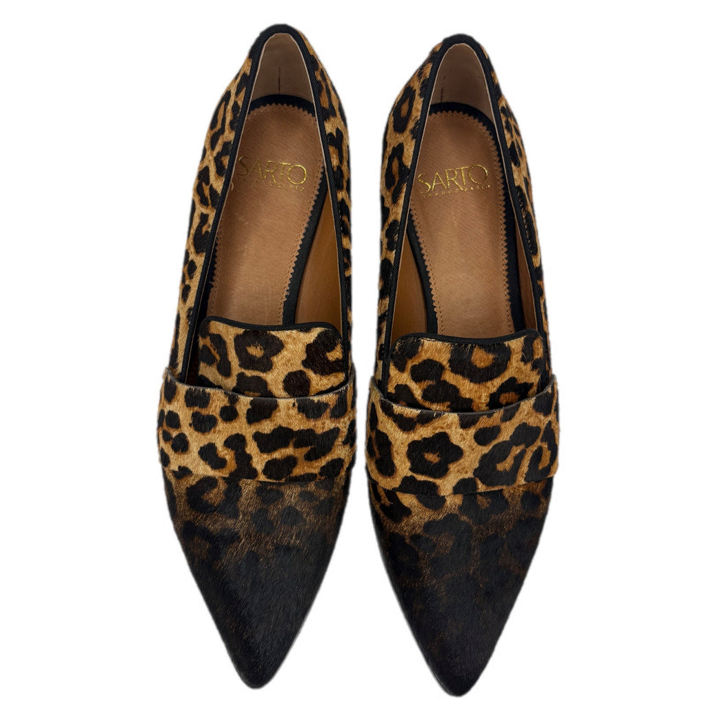 Franco Sarto Cow Hair Dyed Animal Print Pointed Loafers - Women's Size 8