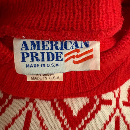 American Vintage Red White Fair Isle Sweater - Women's Size L