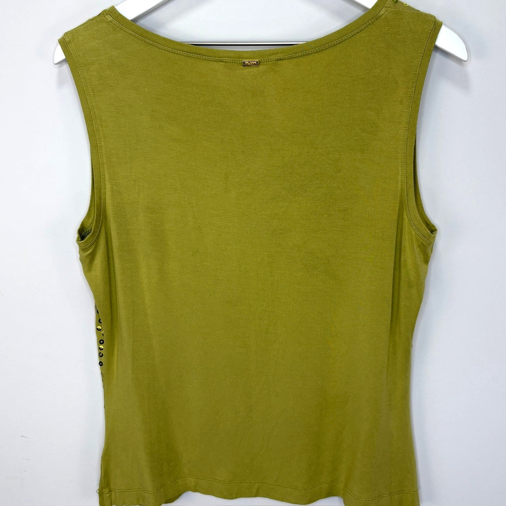 St. John Green Sequin Tank Top - Women's Size L