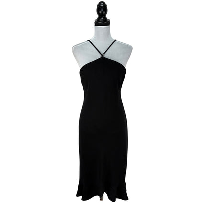 Y2K Black Halter Midi Dress - Women's Size 10