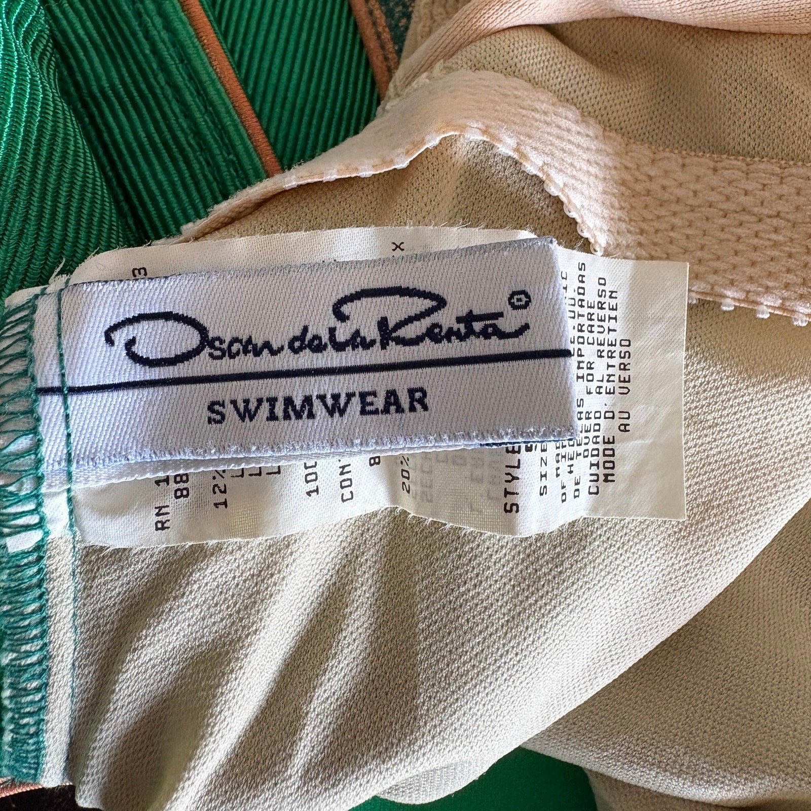 Vintage Oscar de la Renta Shimmery Green 1 pc Bathing Suit - Women's Size 6