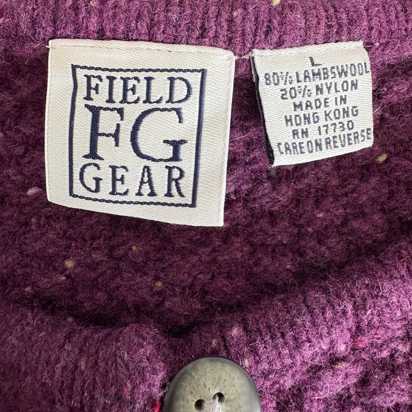 Vintage Purple Lambs Wool Blend Fringe Cardigan Sweater - Women's Size L