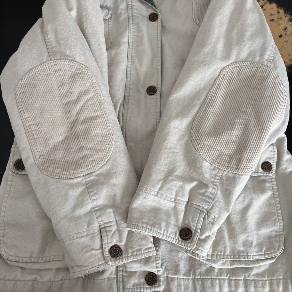 Khaki Flannel Lined Cinch Waist Jacket - Women's Size M