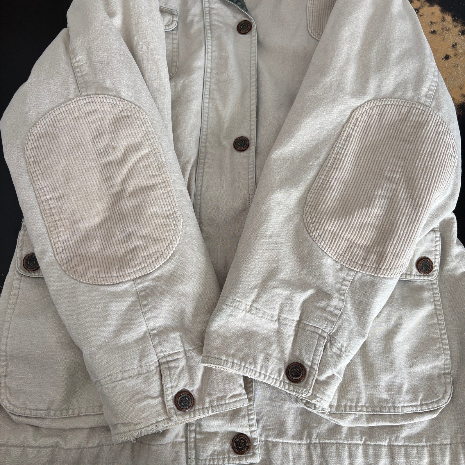 Khaki Flannel Lined Cinch Waist Jacket - Women's Size M