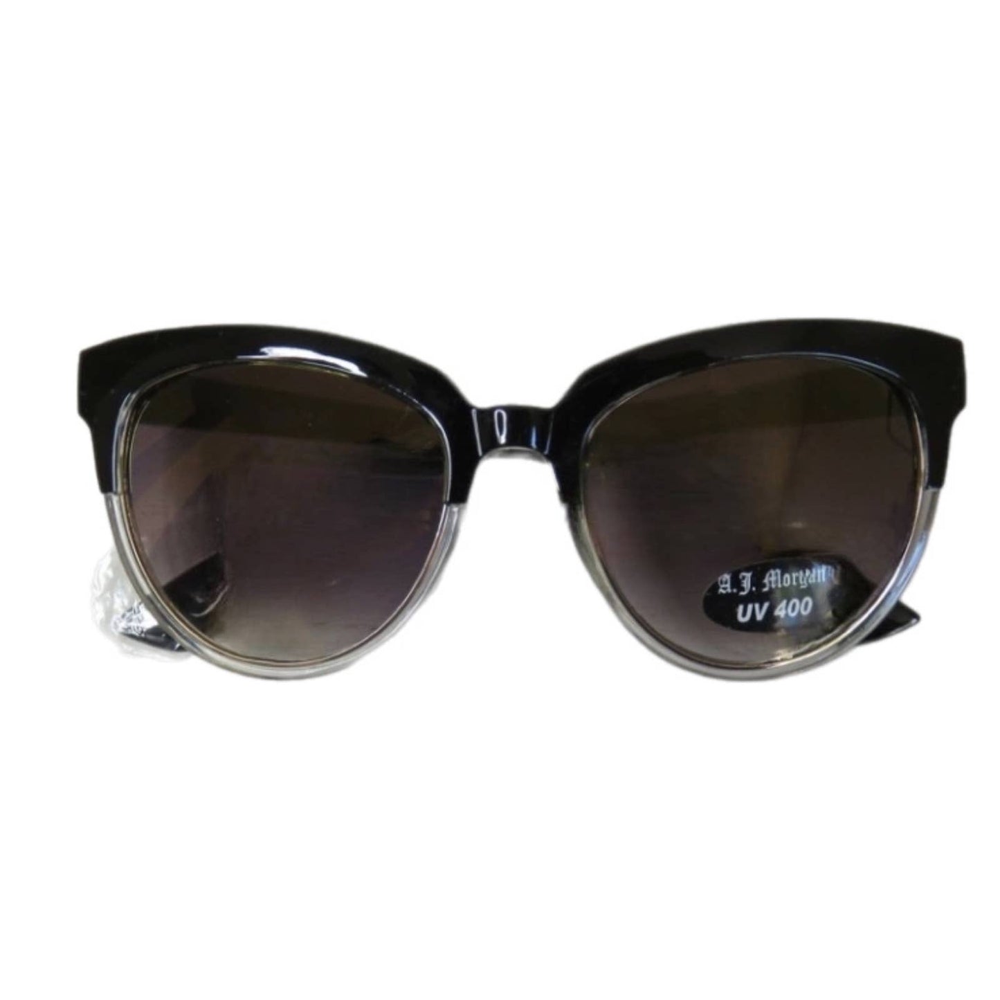 A.J. Morgan Black Clear Plastic Rim Sunglasses