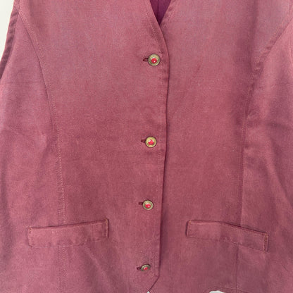 Burgundy Microsuede Vest - Women's Size L