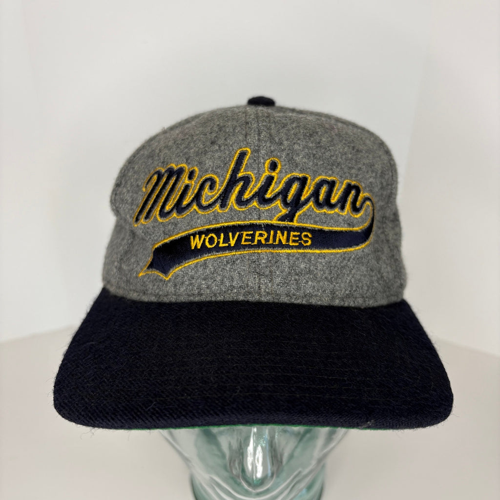 Vintage Starter Gray Wool Michigan Wolverines Snapback Hat
