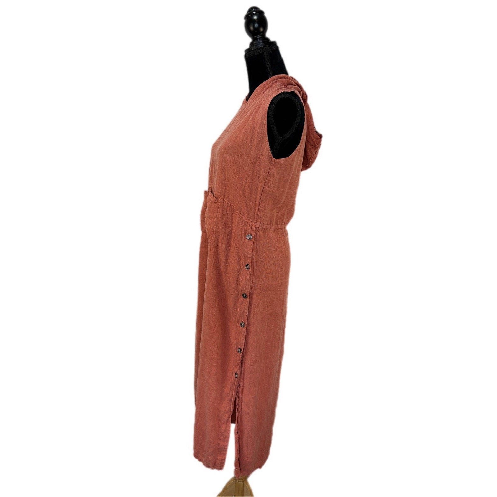 TomTom Linen Hooded Sleeveless Dress - Women's Size M