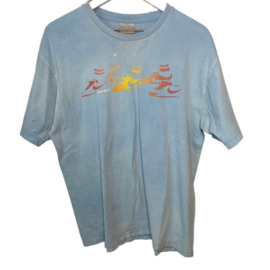 Y2K Nike Faded Distressed Sneaker Graphic Short Sleeve T Shirt - Men's Size L