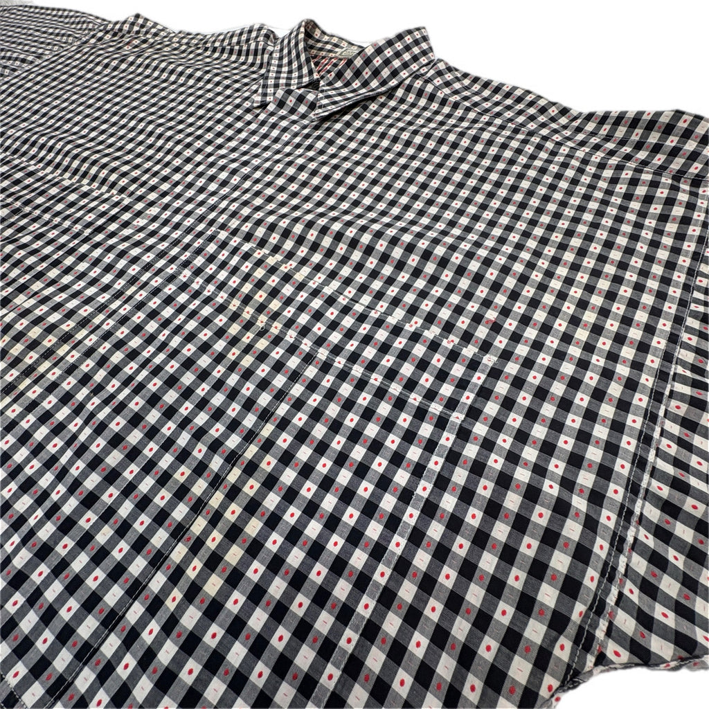 Vintage 80's Rare Gianni Versace Checkered Plaid Button Front Shirt - Men's M