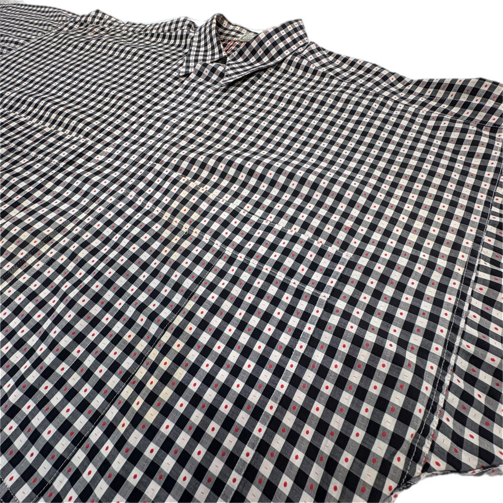 Vintage 80's Rare Gianni Versace Checkered Plaid Button Front Shirt - Men's M