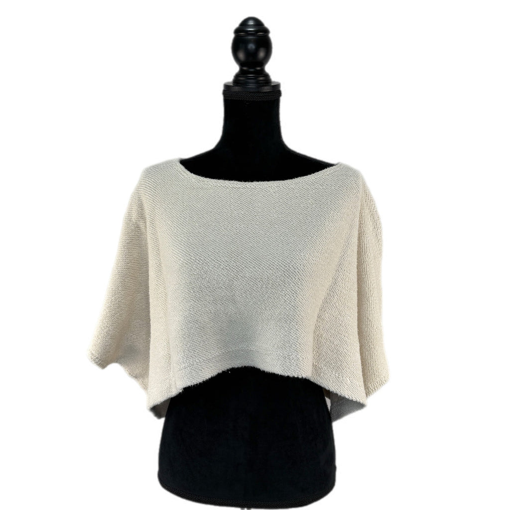 Oversized Cream Knit Crop Shrug Sweater - Women's Size One Size