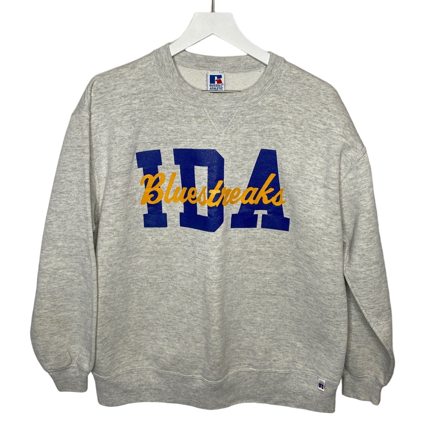 Vintage Russell Ida Bluestreaks Crewneck Sweatshirt Made in USA - Men's Size XL