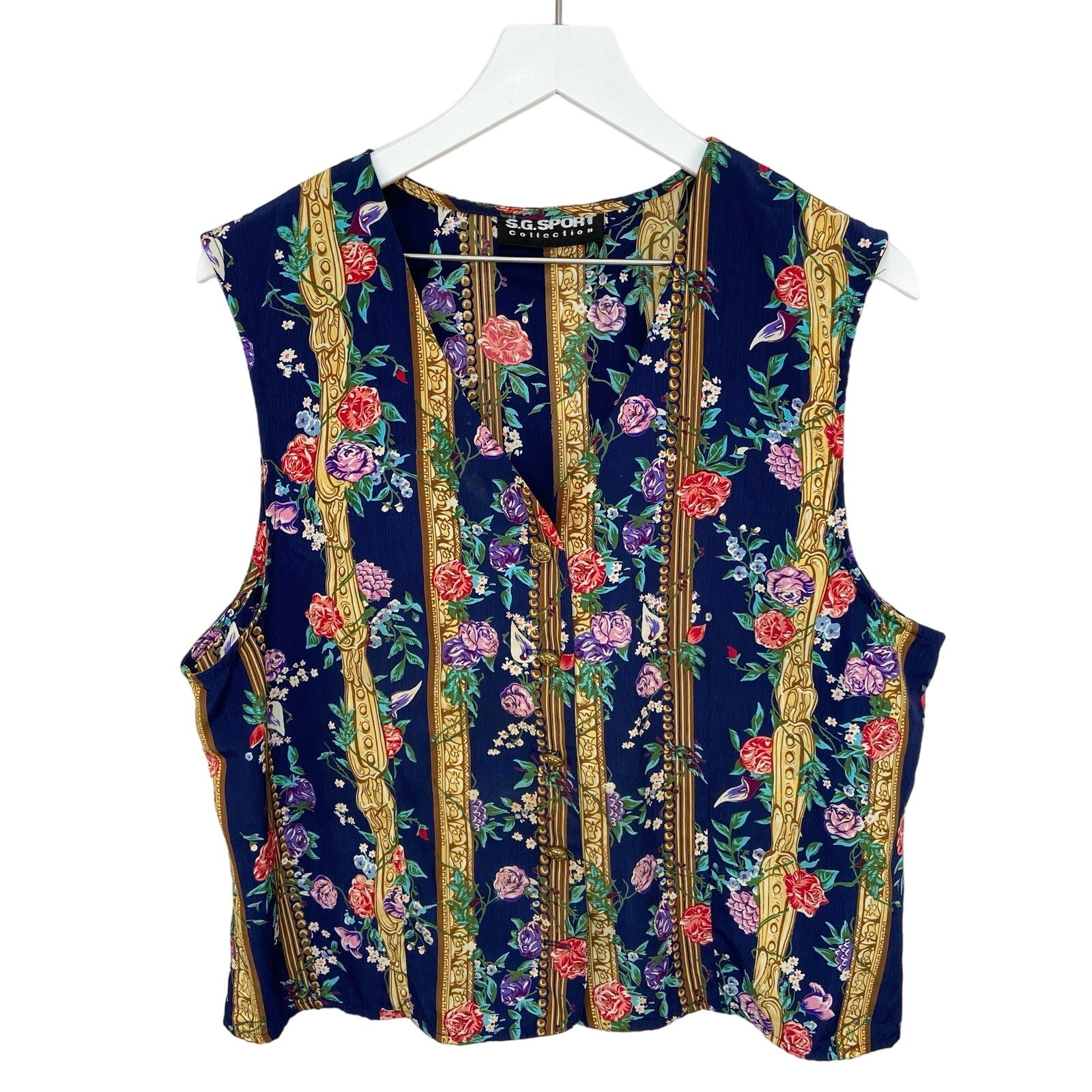 Vintage Floral Lightweight Vest - Women's Size L