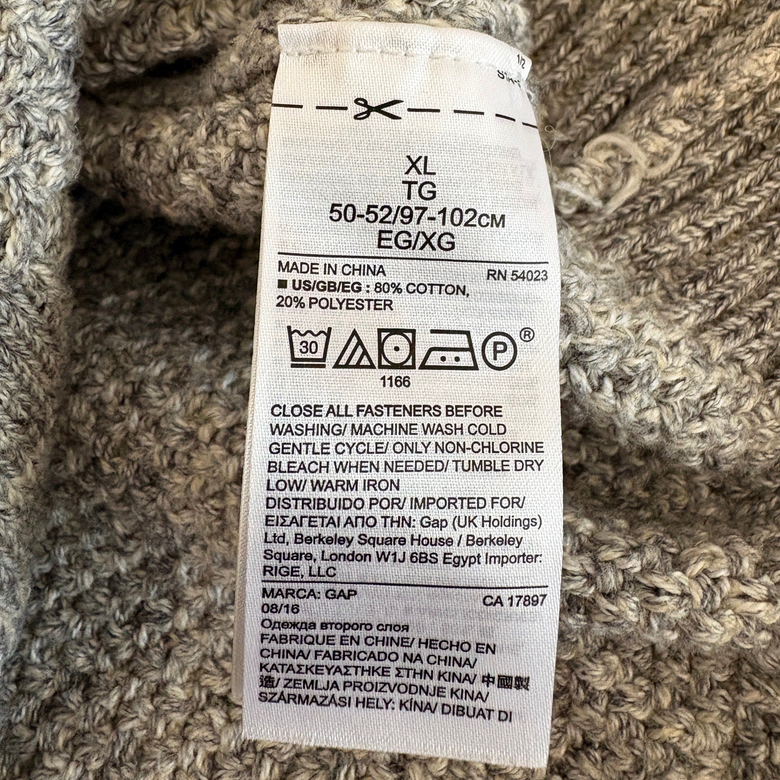 Gap Cowl Neck Cardigan - Men's Size XL