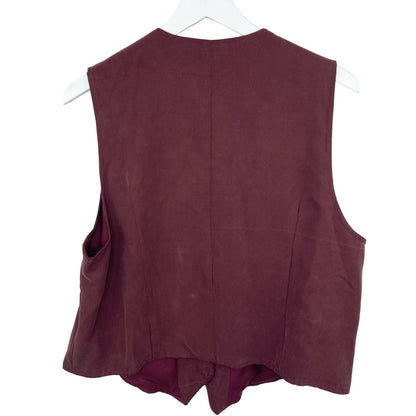 Burgundy Microsuede Vest - Women's Size L