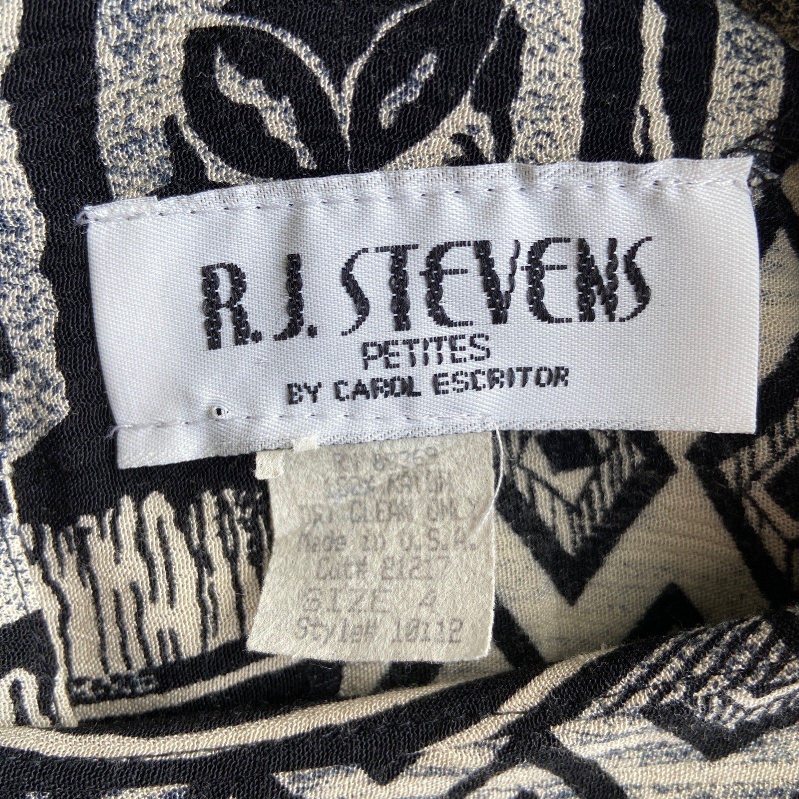 Vintage Abstract Geo Pattern Faux Wrap Dress Made in USA - Women's Size 4