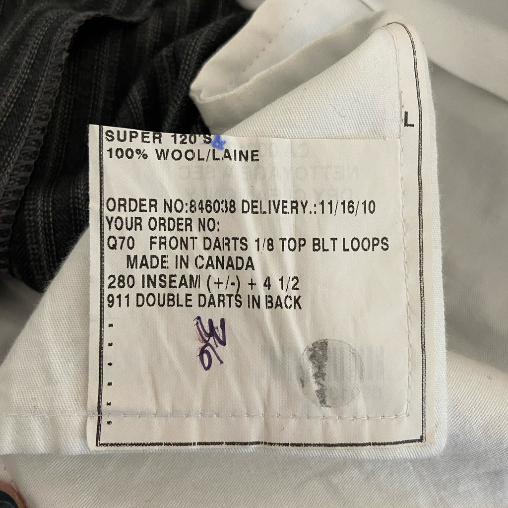 Carl Sterr Wool Gray Stripe Notch Lapel Three Button Suit - Men's Size 43XL