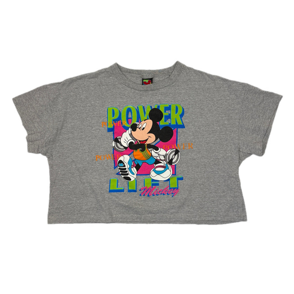 American Vintage Mickey Unlimited Crop Weight Lifting T Shirt - Women's Size L