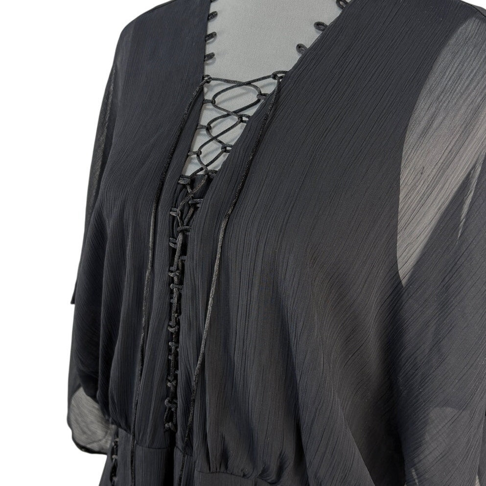 Laurie Felt Long Black Whimsigoth Witch Vibes Maxi Dress - Women's Size 14