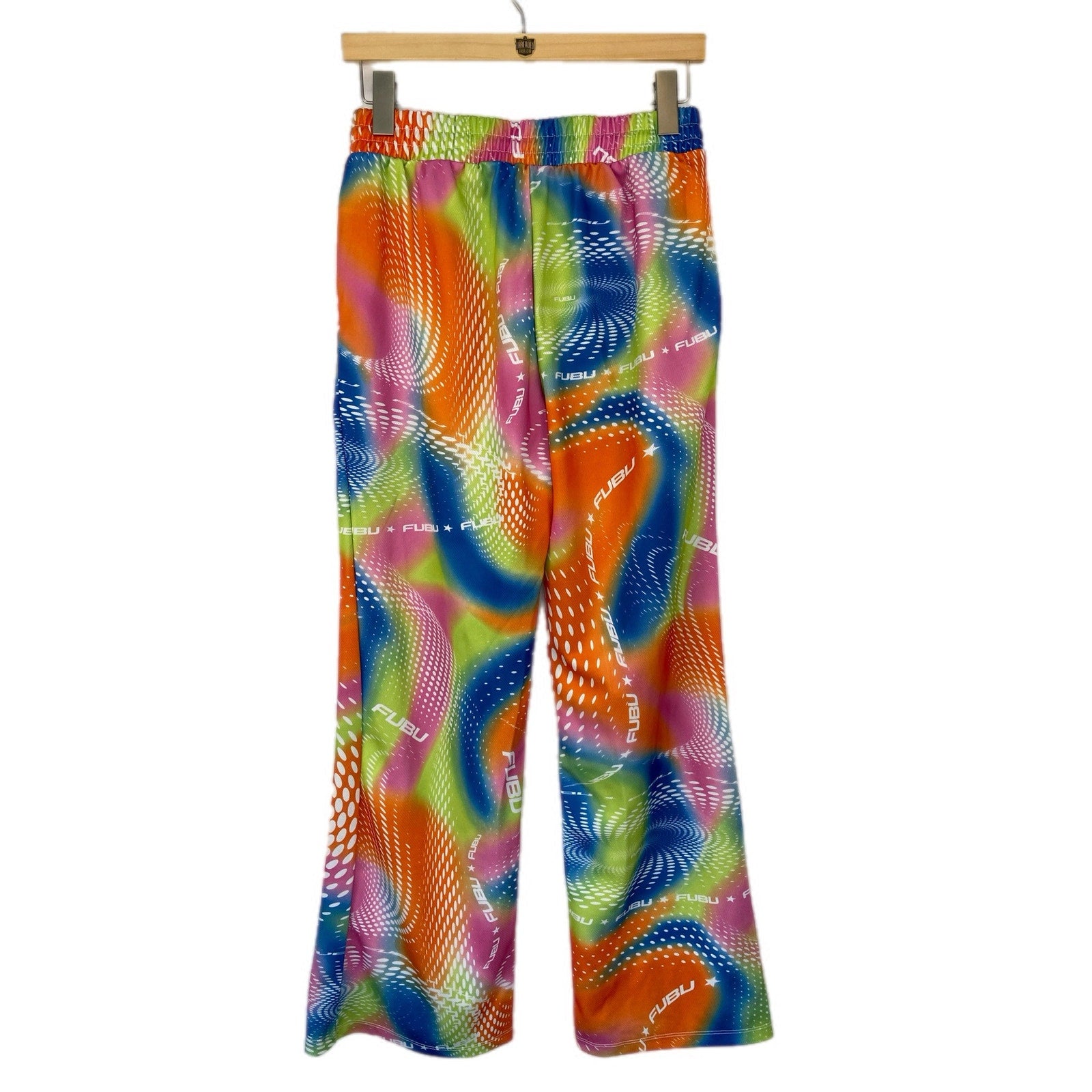 FUBU x Forever 21 Orange Multi Color Wide Leg Track Pants - Women's Size M