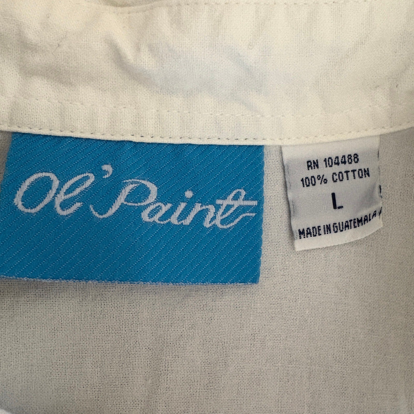 Vintage Christmas Tree Glitter Paint Button Up Shirt - Women's Size L