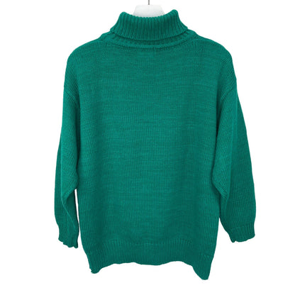 Vintage 90's Colorful Llamas Oversized Turtleneck Sweater - Women's Size M