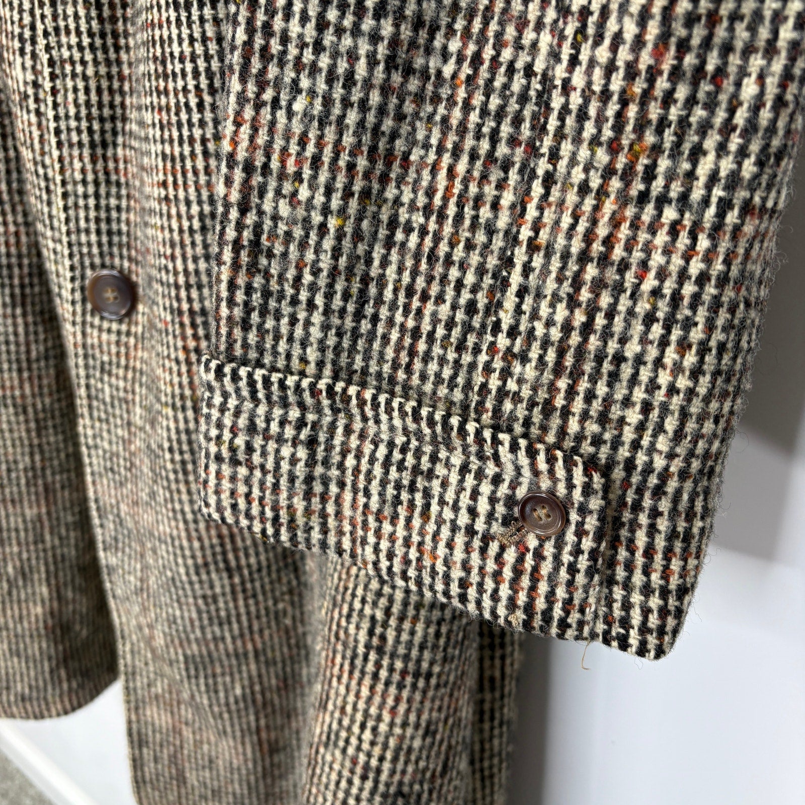 Vintage Wool Tweed Overcoat Made in Ireland - Men's Size XL